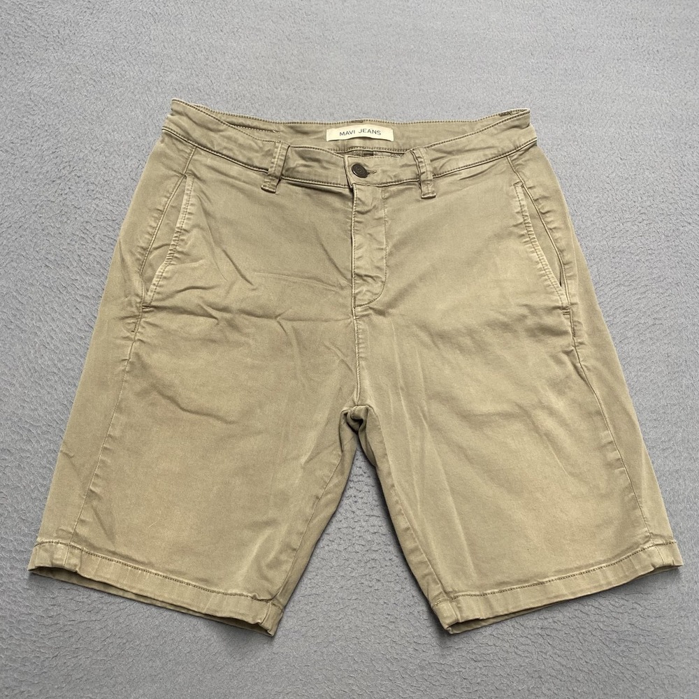 Mavi Jeans Shorts Mens 32 Beige Chino Simon Stretch Casual 11 In Flat Front